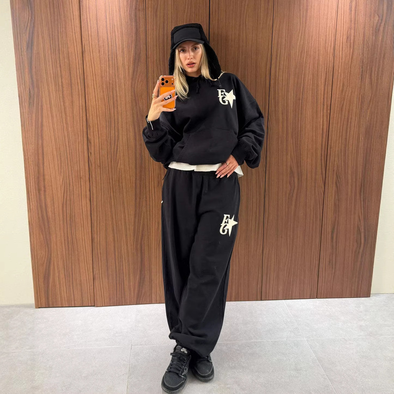 Hooded Sweatshirt Autumn and Winter Skims High-End Pullover Letter Pattern Print Unisex Худи American Style Hooded Sweatshirt Autumn and Winter Skims High-End Pullover Letter Pattern Print Unisex Худи American Style