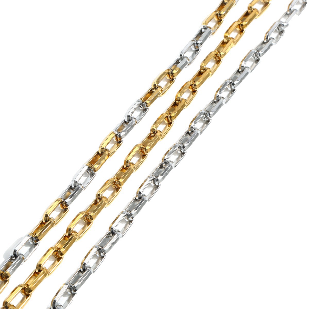 Accesorios de cadena DIY hechos a mano de acero inoxidable entre oro dorado color de acero 9mm collar de cadena trapezoidal accesorios de material de cadena