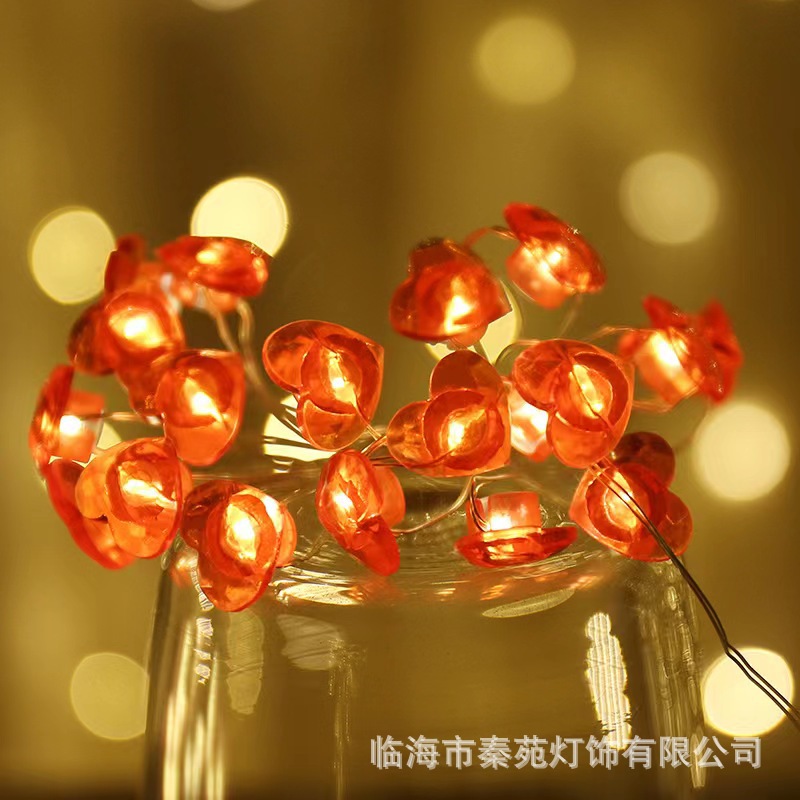 LED alambre de cobre luz amor labios rojos luces pequeñas luces intermitentes decoración Navidad Día San Valentín romántico cumpleaños