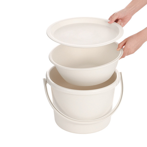FaSoLa household large bucket with lid thickened plastic wash basin laundry bucket student dormitory laundry basin set