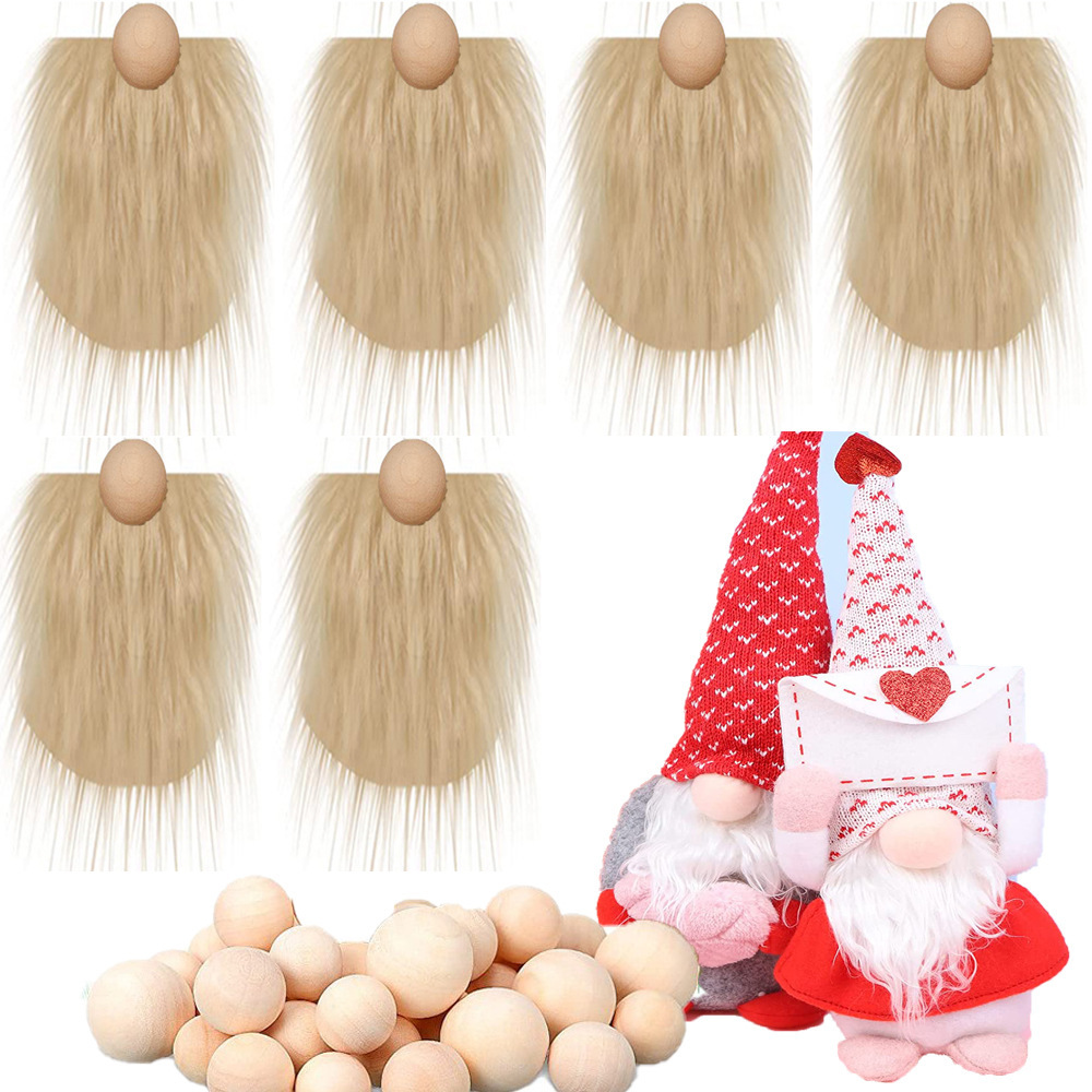 Khaki (6 khaki beards + 6 round wooden balls)