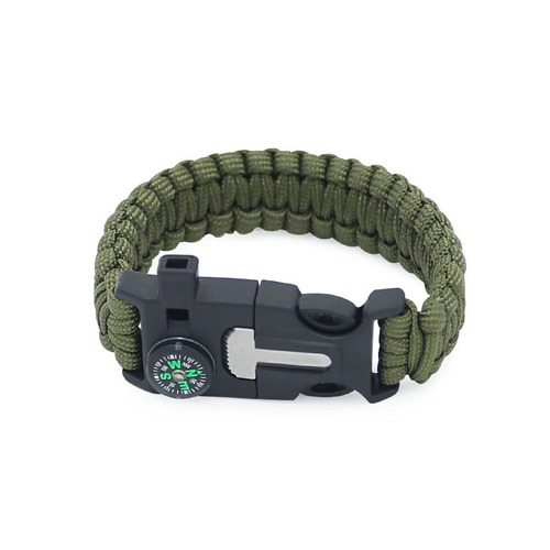 Outdoor Paracord Bracelet & Necklace Weaving Bracelet Multi-functional Seven-core Parachute Cord Survival Bracelet Wolf Fang Five-in-One