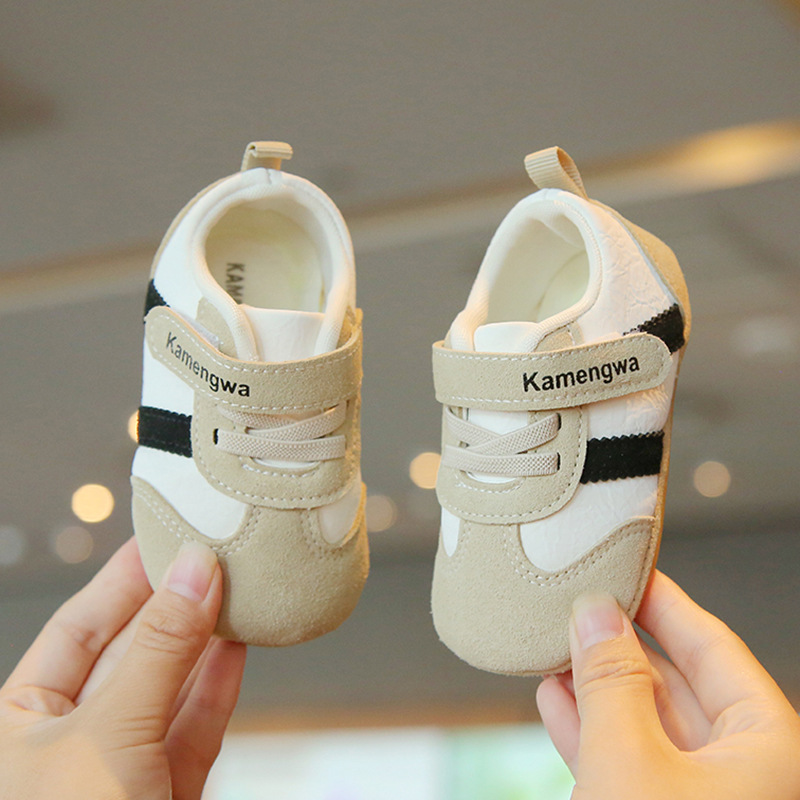 Infant Toddler Shoes Spring & Fall Soft-Soled Non-Slip Baby Shoes Color-Blocked Velcro Flats for Boys and Girls Drop Shipping