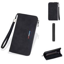 新款男士长款钱包跨境大容量高级感商务软钱夹复古拉链零钱手拿包