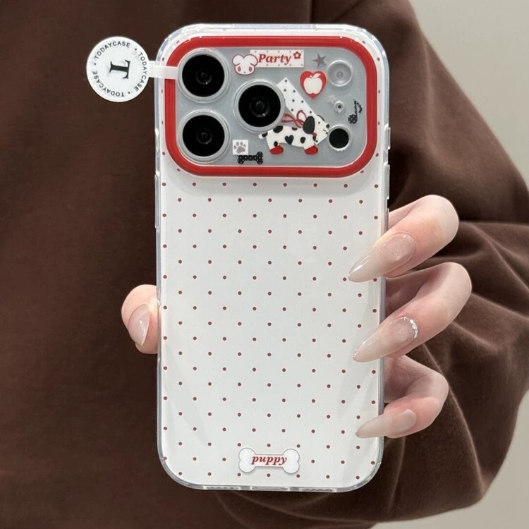 Suitable for Iphone17Promax Red Polka Dot Dachshund Phone Case Apple 16 Anti-Fall Imd Shell Suitable for Iphone17Promax Red Polka Dot Dachshund Phone Case Apple 16 Anti-Fall Imd Shell