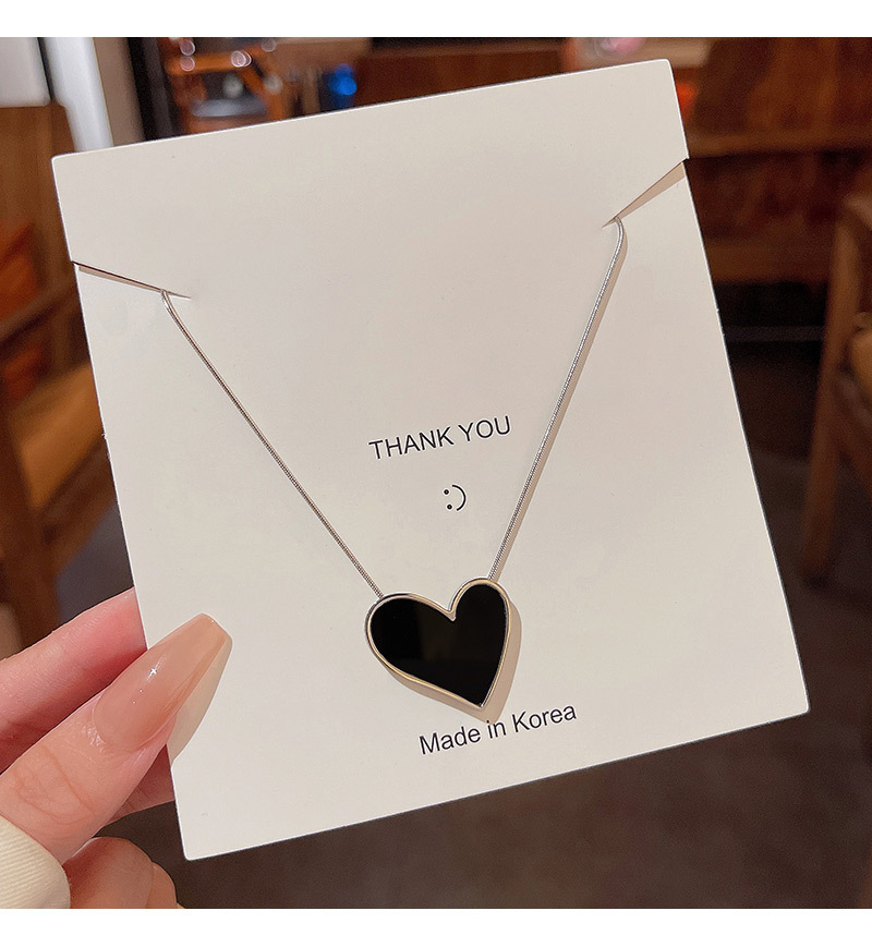 Fashion Heart Shape Titanium Steel Plating Necklace 1 Piece