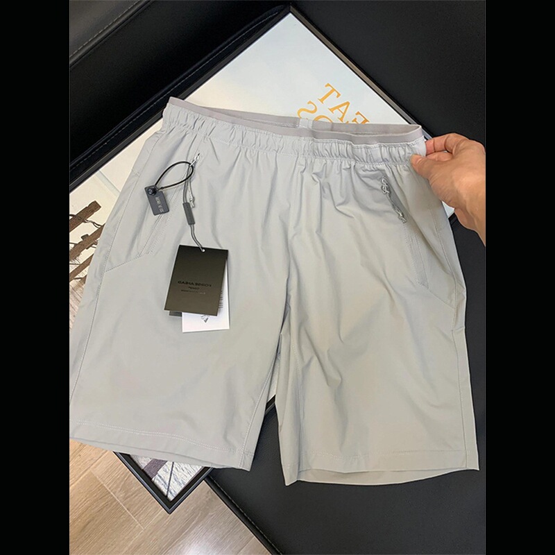 Zipper Pocket Quick-Dry Shorts Men's Summer American Style Cool Thin Straight Pants Outdoor Sports Quarter Pants