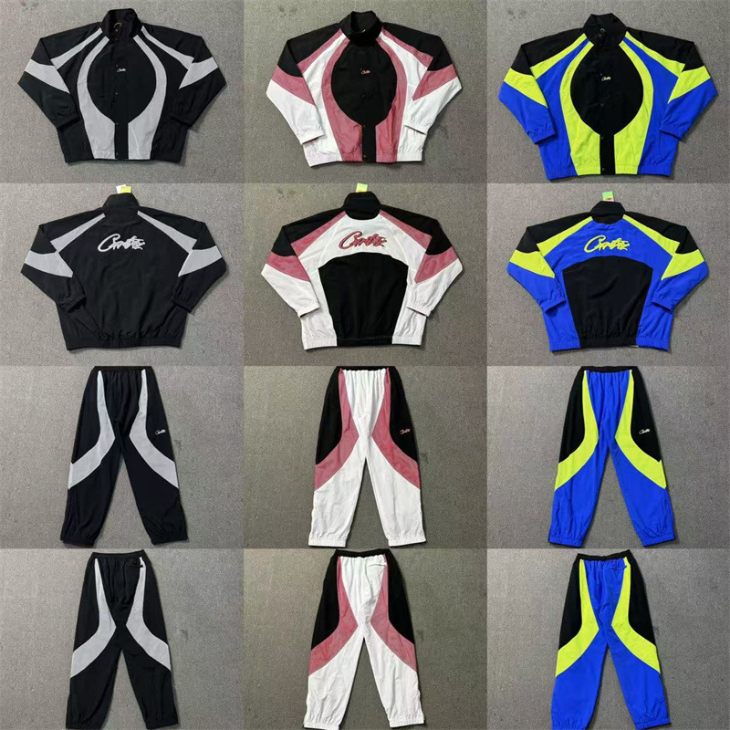 Foreign Trade European and American Alcatraz Splicing Stand Collar Jacket Jacket European and American Men and Women Loose Sports and Leisure Suits