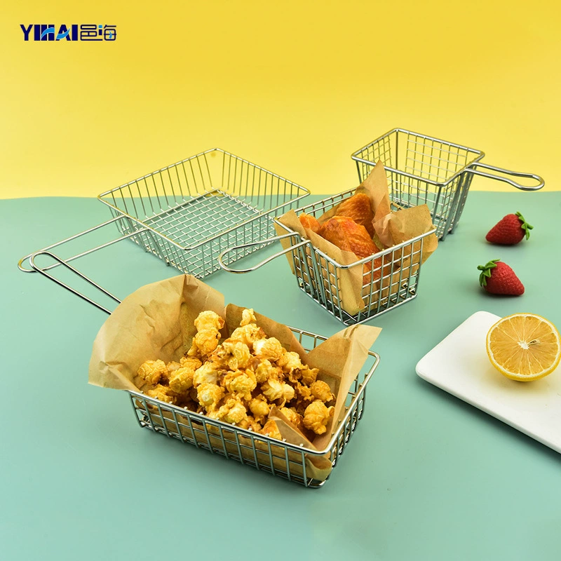 Американский картофель фри Корзина для жарки Ресторан из нержавеющей стали Куриный самородок Куриный рис Цветок Корзина для закусок Жареное ситечко Сливная стойка для масла Сливная корзина