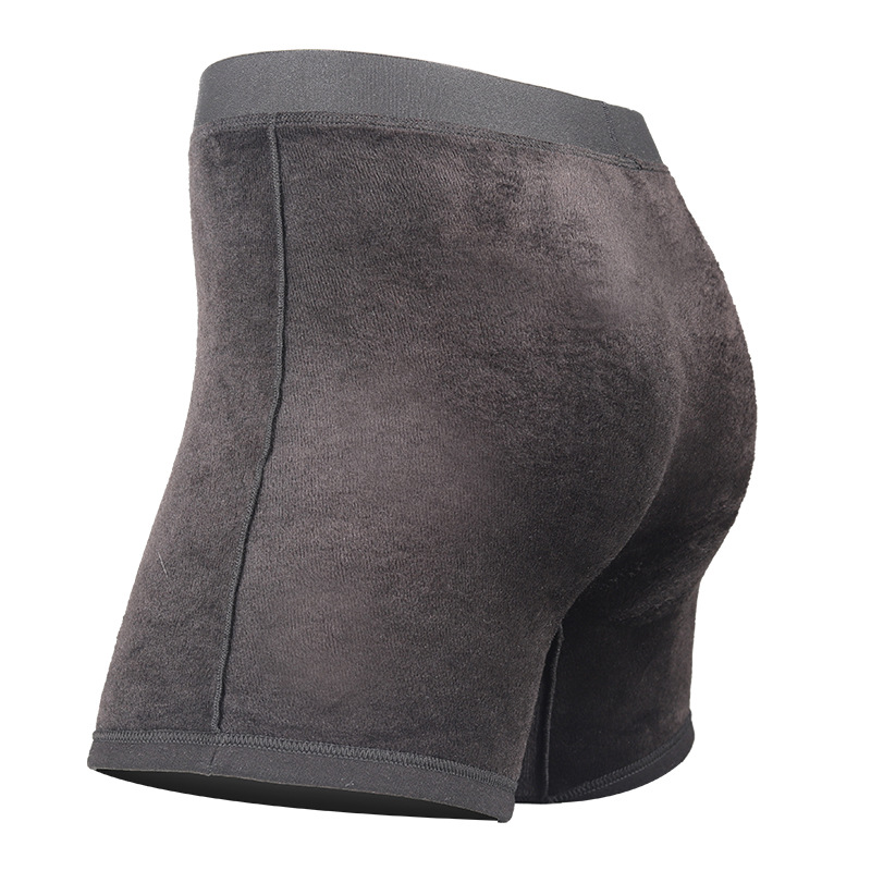 Ropa interior térmica de invierno para hombres engrosada forrada de lana térmica de protección del vientre boxeador pantalones cortos de cintura media-alta pantalones cortos de soporte de cintura cabeza