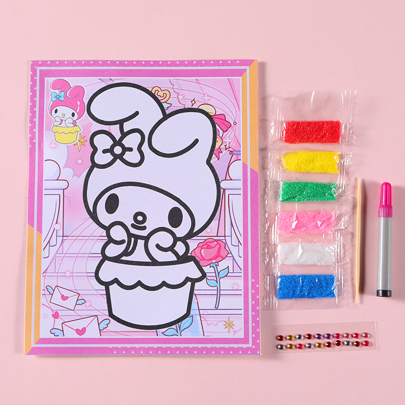 Cartoon Diamond Sand Painting Sanrio Individually Packaged with Tools for Handmade Creation DIY Fun Children's Coloring