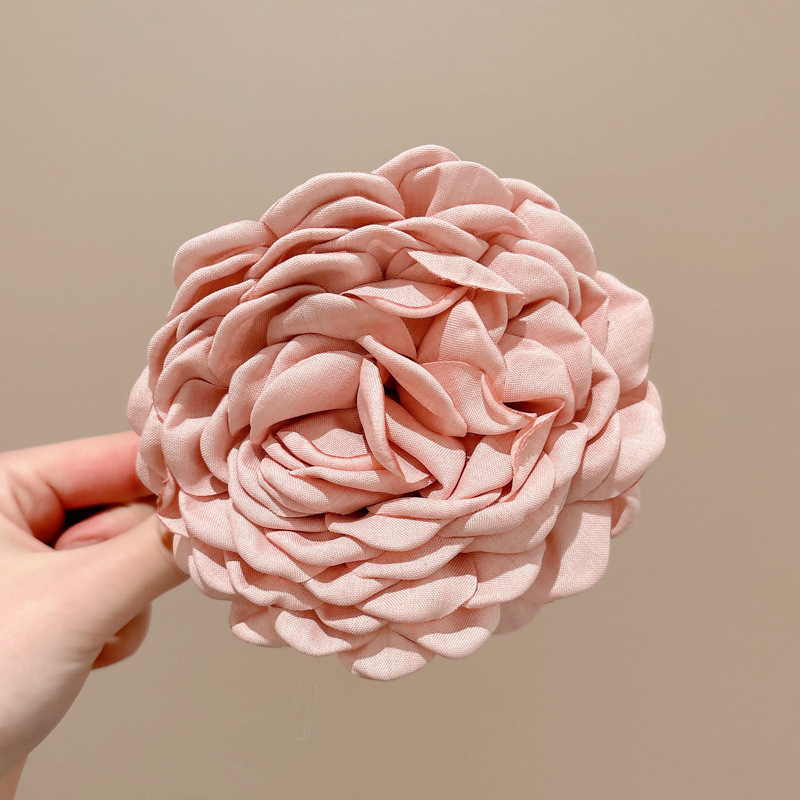 超仙唯美玫瑰花发饰仿真花夹海边度假风抓夹拍照绝美半扎发鲨鱼夹|undefined