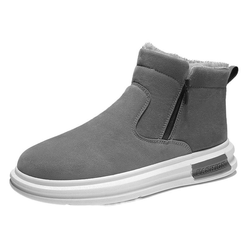 Хлопковая обувь средней высоты 2023, новые утолщенные зимние сапоги на север, модные мужские ботинки из большого хлопка, модная универсальная мужская обувь