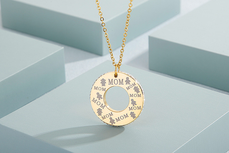 European and American Heart Necklace Semicircle Earrings Electroplating Rhinestone Stainless Steel J