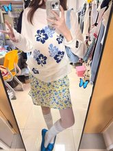 2025新款夏日ootd穿搭印花白色长袖t恤上衣女宽松薄纱款防晒罩衫