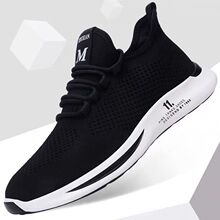 春季网面百搭透气休闲鞋男士夏季青年时尚软底防臭轻便飞织运动鞋
