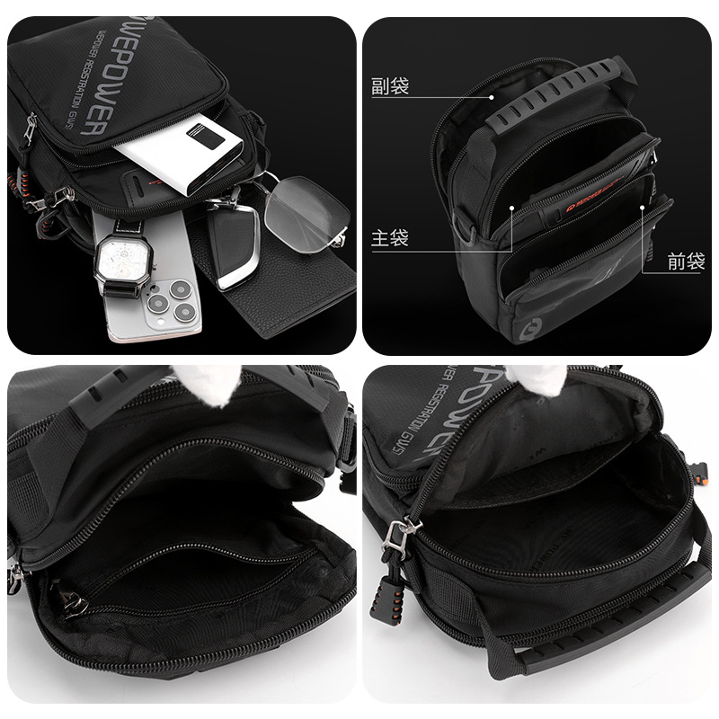 WEPOWER nuevo bolso de hombro de tendencia transfronteriza para hombres de gran capacidad bolso de hombro para vestir bolso de cintura