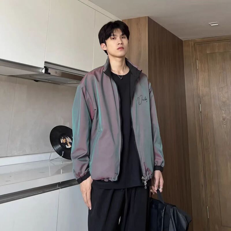 Gradient Color Double-sided Jacket Men's Winter Vertical Collar American Jacket Cotton-padded Jacket Design Sense Couple's Soft Shell Charge Cotton-padded Jacket