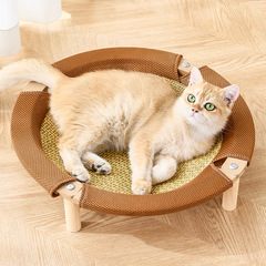 猫の巣、夏の冷却籐猫の巣、耐摩耗性ペット猫ベッド、多層猫の涼しい巣、複数の猫が使用でき、オールシーズン対応