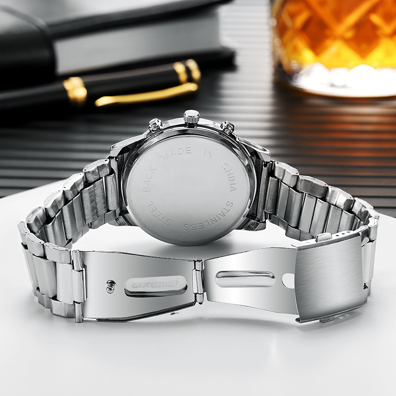 Men's Quartz Watch Stainless Steel Large Dial For Men Automatic_voghion.com
