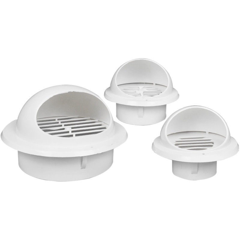 Tapa de ventilación esférica transpirable de PVC integrada para salida de aire, tipo dividido, engrosada, con tapa de lluvia, para tuberías, 180 especificaciones completas, venta al por mayor