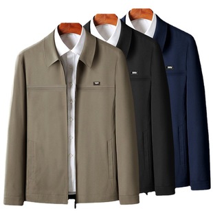 Spring and Autumn Men's Coat Middle-aged Men's Jacket Thin Business Casual Jacket Men's Middle-aged and Old People's Top Dad's Top