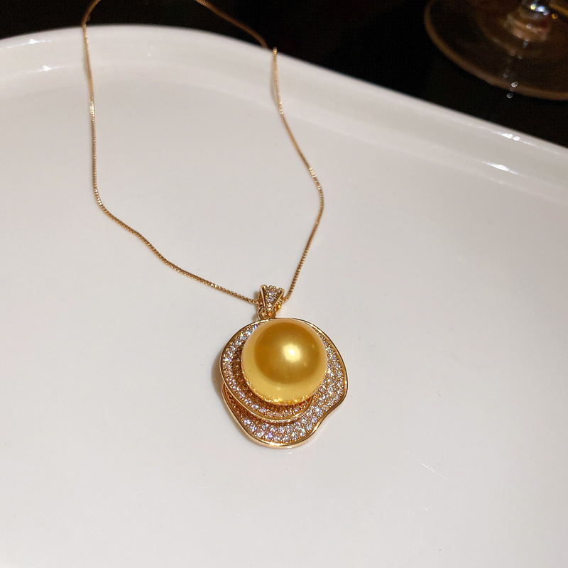 Flor de circón medieval, collar de perlas, aretes, conjunto de anillos, cadena de clavícula de todo fósforo de moda, joyería de lujo de alta gama ligera