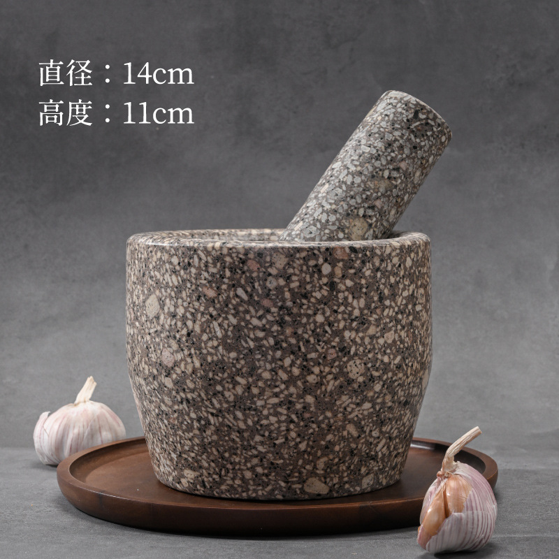 Molinillo de ajo, mortero de piedra natural, molinillo, machacador de piedra, mortero de ajo, pelador de ajo, gadget de cocina, prensa de ajo
