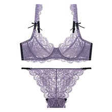 性感内衣 超薄透明蕾丝内衣套装-zfg
