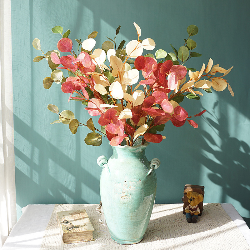 Single Branch of Artificial Eucalyptus Flower, Fake Flower, Silk 