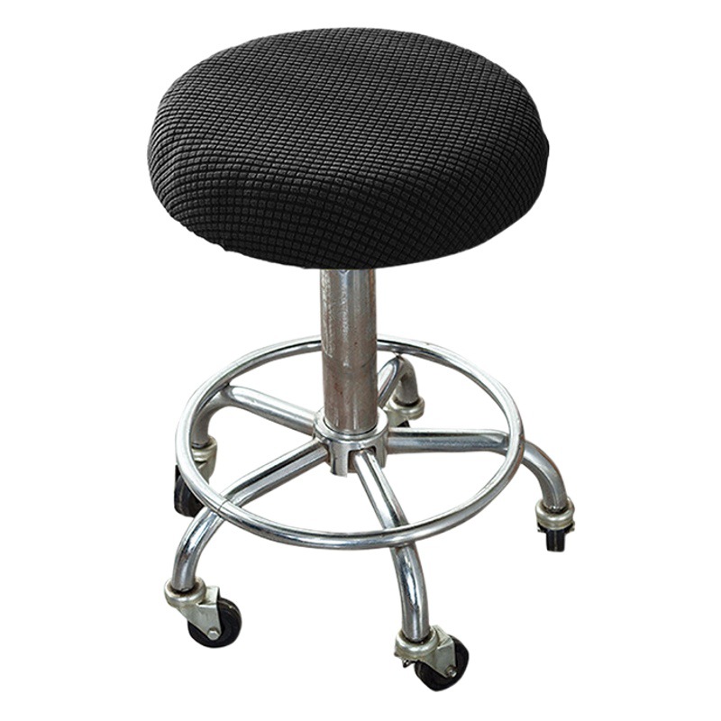 Venta al por mayor de puntos transfronterizos, funda redonda de forro polar elástico de color puro, funda redonda de terciopelo de zorro plateado grueso, funda para silla giratoria