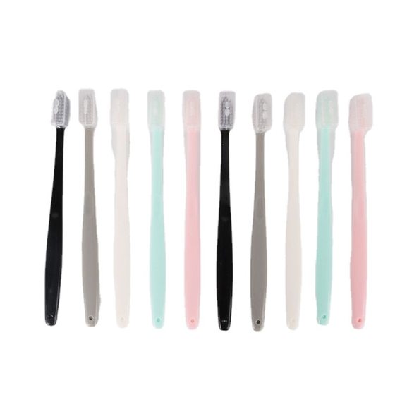Macaron Toothbrush Ten Pack Adult Ice Cream Soft Toothbrush with Sheath Ultra-fine Super Soft for Men and Women