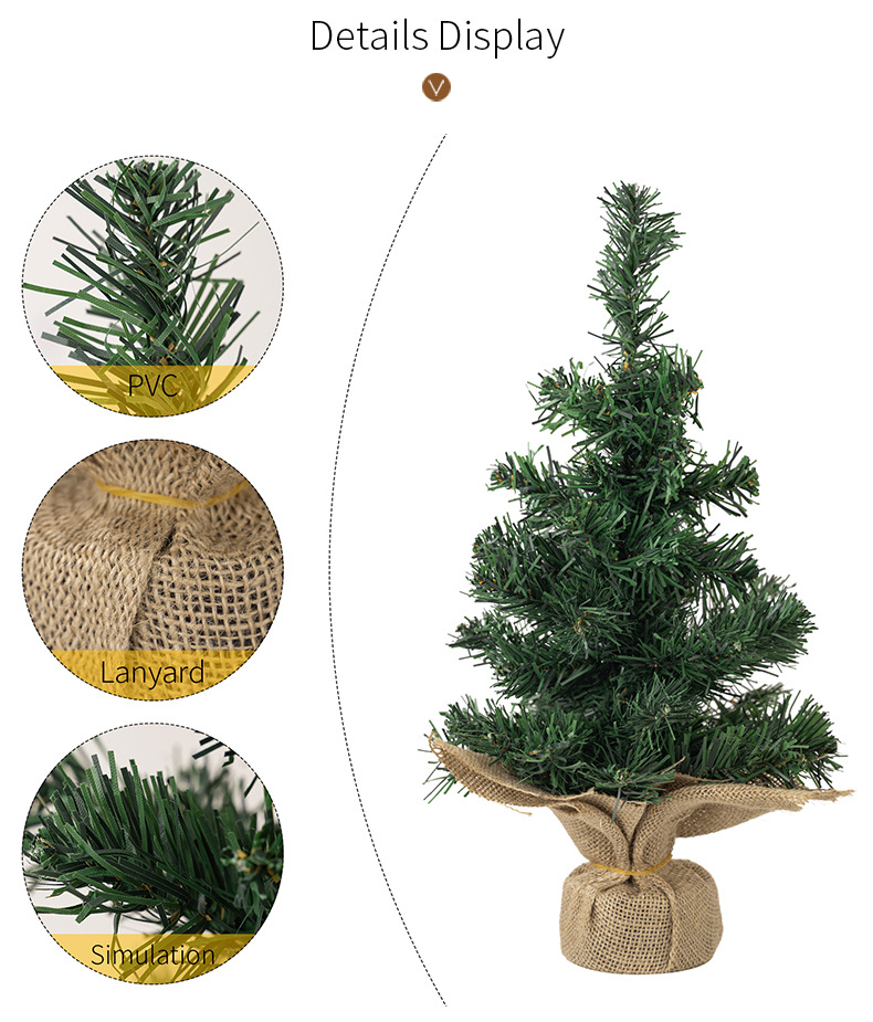 圣诞桌面麻布底座小树_04