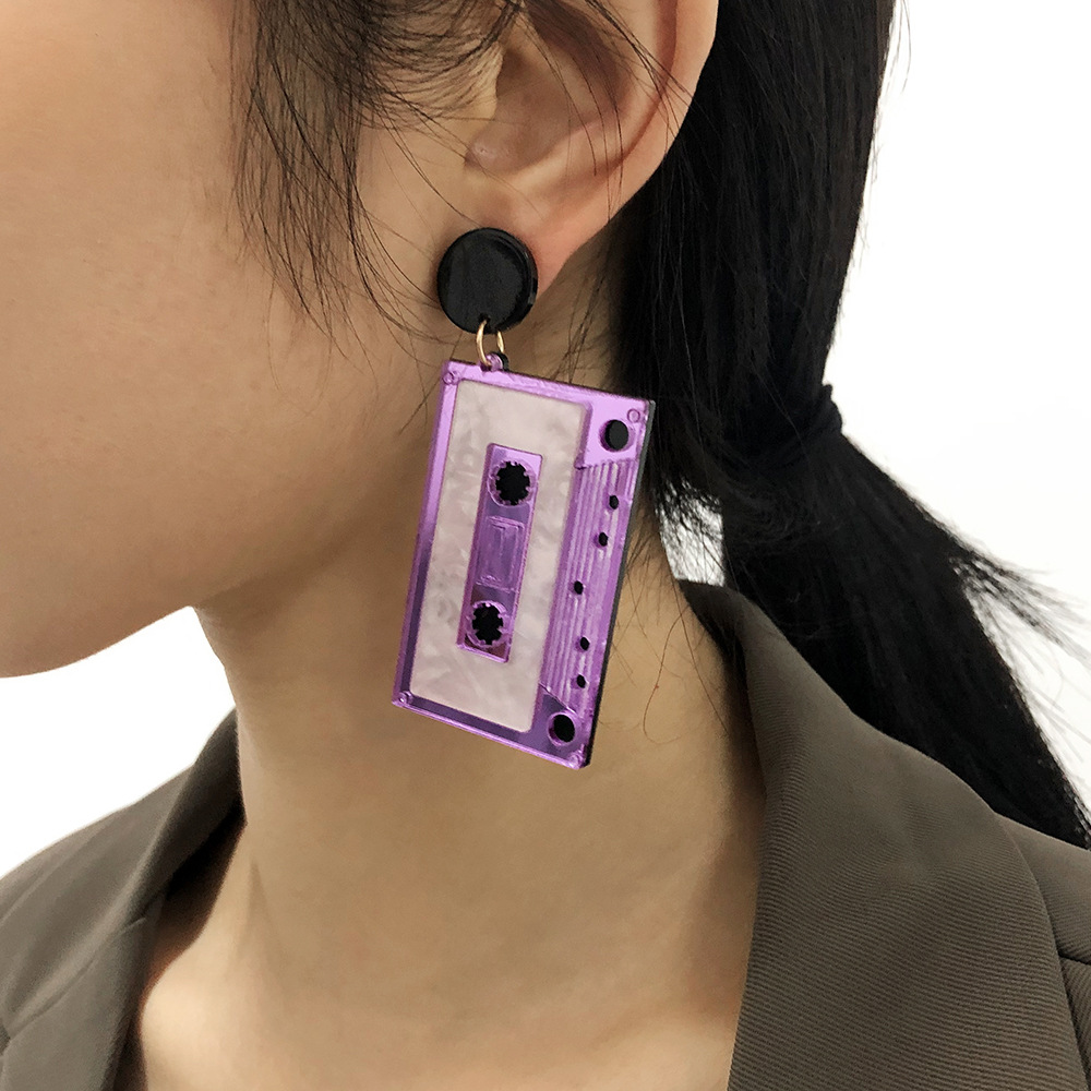 Tape Exaggerated Funny Hip-hop Style Geometric Earrings display picture 17