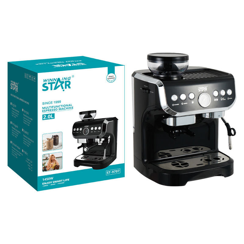 Winning Star cross-border Italian all-in-one automatic household grinding coffee machine with steam milk foam Winning Star cross-border Italian all-in-one automatic household grinding coffee machine with steam milk foam