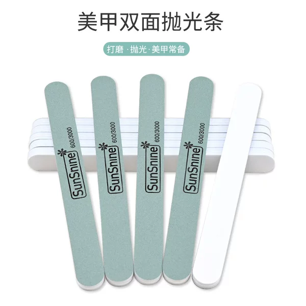 Nail Polishing Strip, Green and White Polishing Strip, Nail File, Double-Sided Polishing Manicure Polishing Strip, Manicure Tool