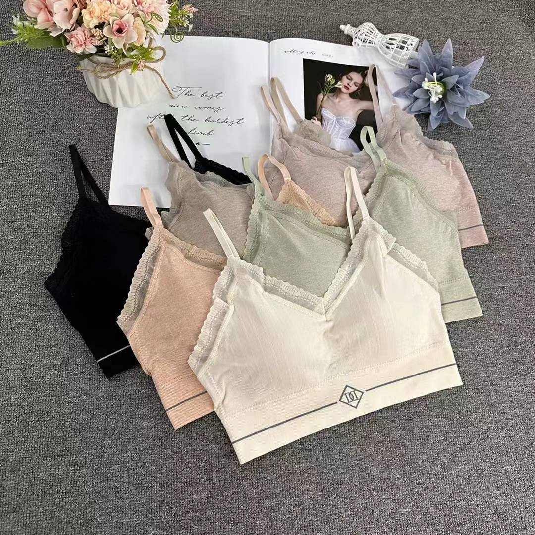 Nueva taza fija sin costuras hermosa espalda sin anillo de acero ropa interior chaleco chaleco cómodo ropa interior damas base sostén al por mayor