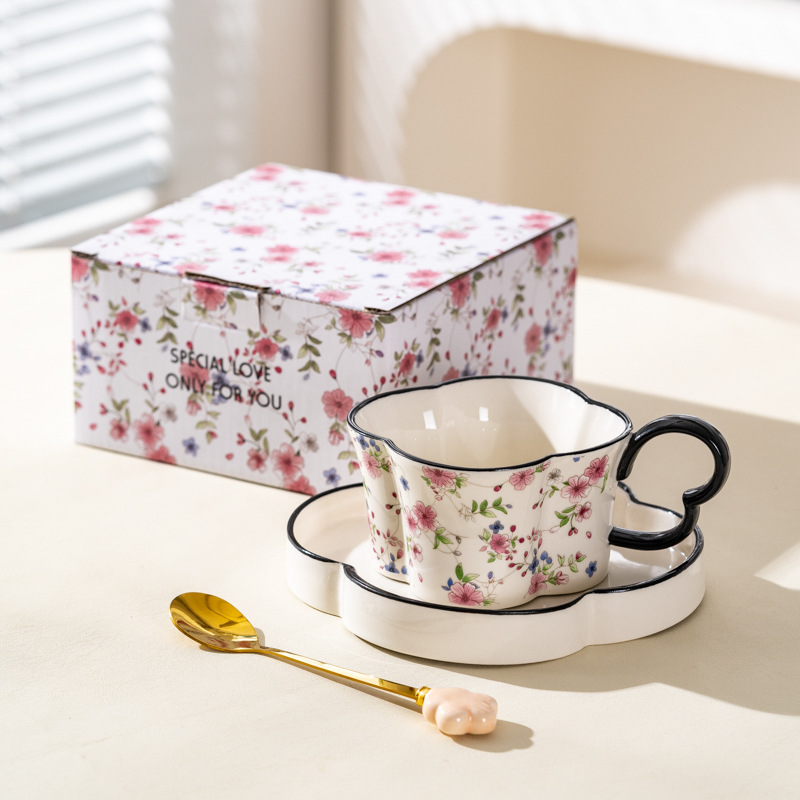 Tazas de café de alta calidad, tazas de té de la tarde de alta calidad, caja de regalo, regalo de boda, regalo de mano