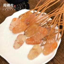 天然玛瑙龙纹树叶男女款挂脖吊坠手工编织玉髓平安扣花色挂件批发