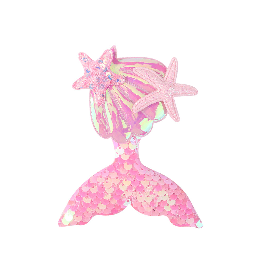 Cute Mermaid Sequin Cloth Patchwork Hair Clip display picture 1