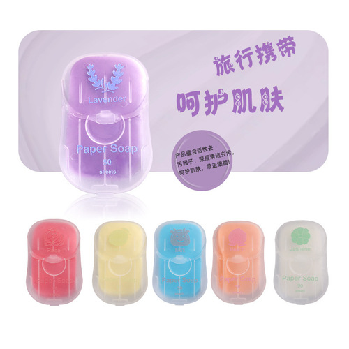 Paper Soap Outdoor Mini Hand Wash Sheets Travel Daily Essentials Soap Paper 50 Sheets Disposable Portable Soap Sheets