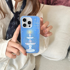 小清新鎏金喷泉星星适用iPhone16苹果15ProMax/14/13手机壳高级感