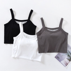 Women's Backless Strap Bralette, Outerwear Summer Underwear with Straps and Bra Pads, Base Layer Bodysuit, One-Piece Tank Top with Midriff Exposure