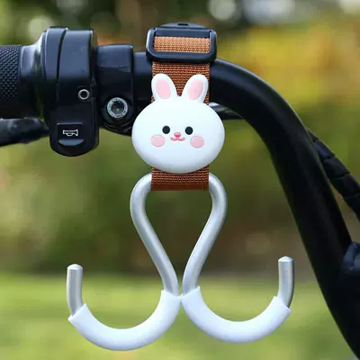 Front-Mounted Heavy-Duty Hook Other Electric Vehicle Accessories - brown-webbing-aluminum-double-hook-short-style-little-white-rabbit
