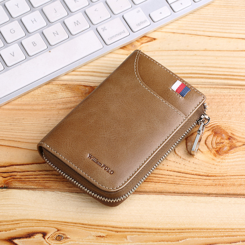 Ví card holder da bò nam nhiều ngăn thẻ đựng bằng lái xe và tiền lẻ