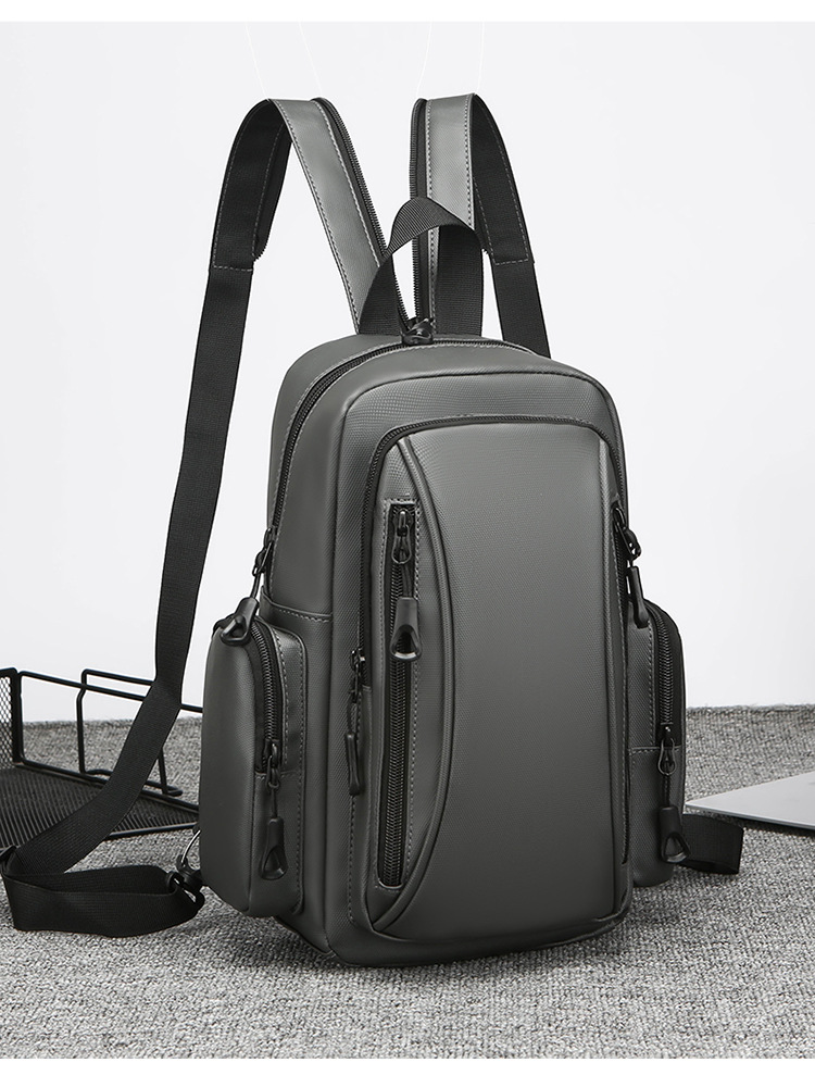 New business backpack, water-resistant, suitable for both shoulder and single shoulder, men's chest bag, cross-border Oxford fabric, men's computer backpack undefined
