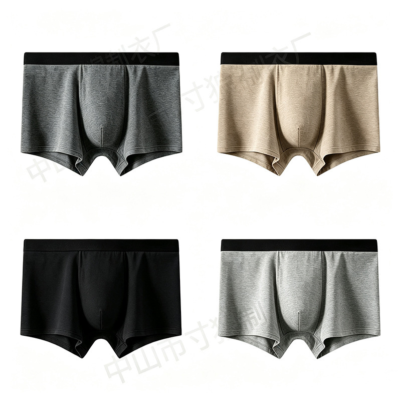 New Men's Pure Cotton Modal Underwear Wholesale Large Size Loose Boxer Briefs Solid Color Men's Breathable Shorts