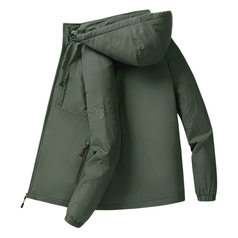 Осенне-зимняя Уличная Повседневная куртка для средних лет больших размеров, утепленная непромокаемая дышащая мужская куртка средней длины на флисовой подкладке