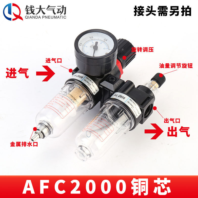 エアタック型エアソースプロセッサー 2・3連油水分離器 AFC2000 エアフィルター圧力調整弁|undefined