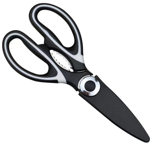 Trendy Panda-Design Multifunctional Stainless Steel Scissors: Kitchen Chicken Bone Shears, Walnut & BBQ Clamps, Tailor's Scissors, and Household Scissors